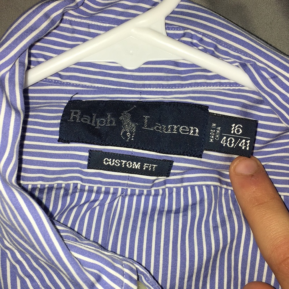 Light blue striped Ralph Lauren button up - Picture 3 of 3